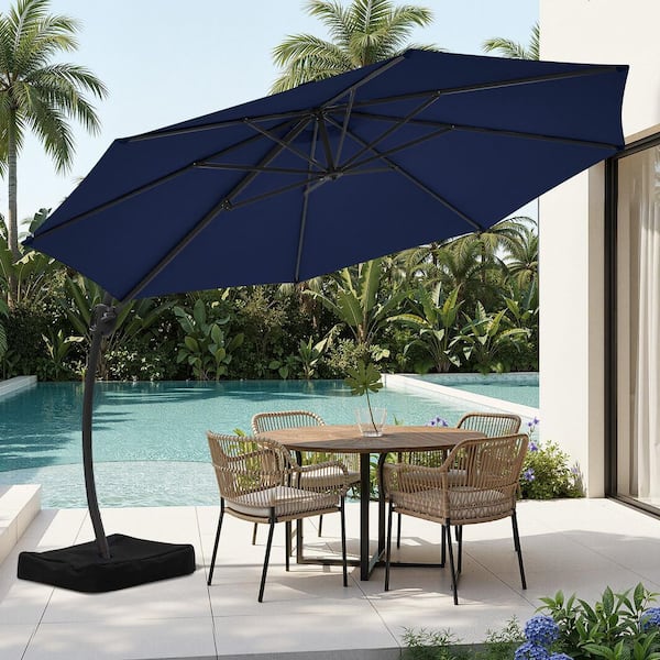 11 ft aluminum patio umbrella in cashew 11' Market Umbrella, Cast Ash this patio cantilever umbrella has a powerful rotation + height adjustment function Furio 11 ft Aluminum Offset