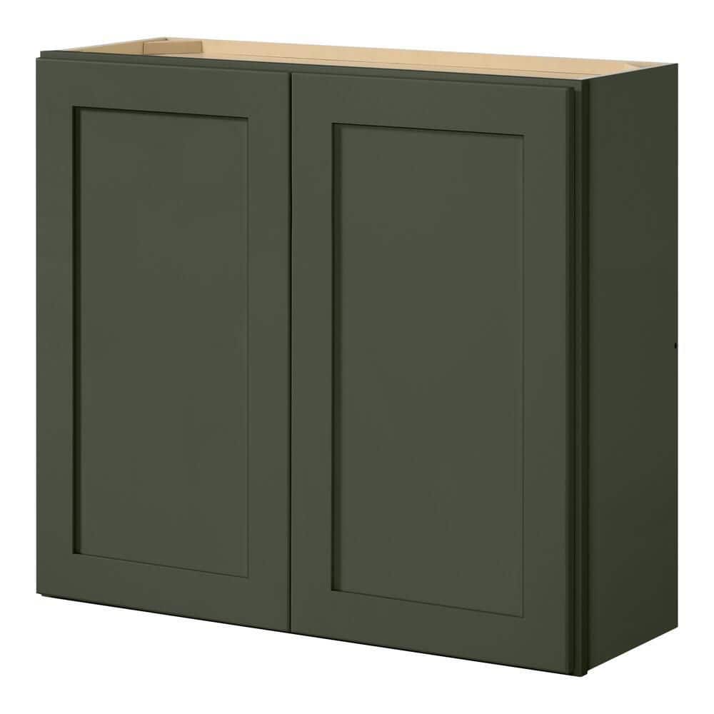 Avondale 33 in. W x 12 in. D x 30 in. H Ready to Assemble Plywood Shaker Wall Kitchen Cabinet in Fern Green price history on PriceWatchPro