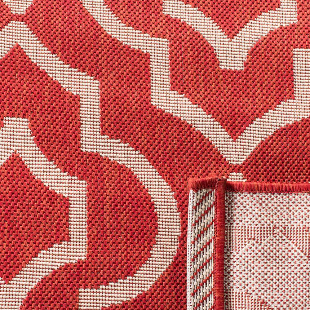 Red/Bone Synthetic 9' x 12' Rectangular Easy-Care Area Rug