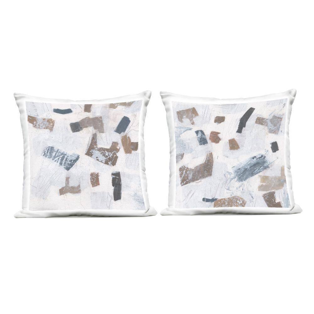 Scattered Neutral Shapes Brown Square Outdoor Throw Pillow 2-Pack price history on PriceWatchPro