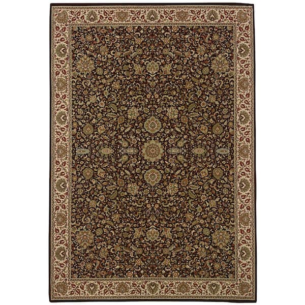 Alyssa Brown/Ivory 8 ft. x 8 ft. Square Oriental Abstract Area Rug