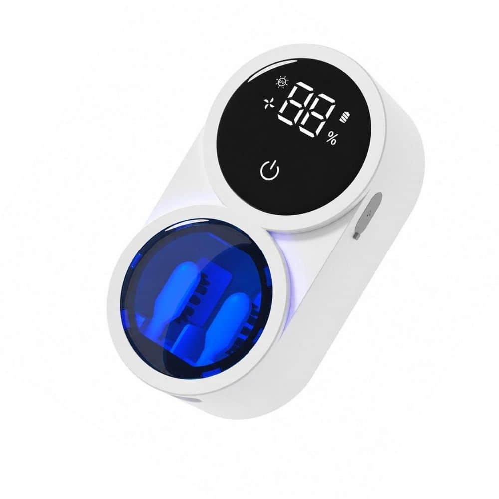 Wall-Mounted Toothbrush Holder with Auto-Inductive Sanitizing Lid and 140℉ Warm Air Drying