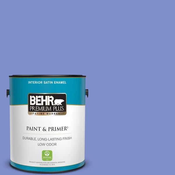 BEHR PREMIUM PLUS 1 gal. #P540-5 Pansy Garden Satin Enamel Low Odor Interior Paint & Primer