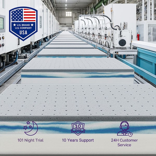 King Size Medium Firm Memory Foam 14 in. Bed-in-a-Box Mattress