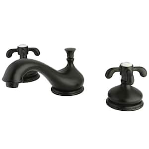 French Country 2-Handle 8 in. Widespread Bathroom Faucets with Brass Pop-Up in Oil Rubbed Bronze