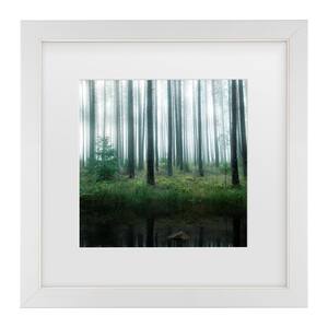 Chritian Lindsten Lake In Forest Matted Framed Photography Wall Art 13 in. x 13 in.