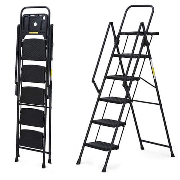 6 ft. Steel Folding Step Ladder (10 ft. Reach Height) with 500 lb. Load Capacity Type IAA Duty Rating with Tool Tray