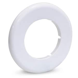 1-1/2 in. Floor and Ceiling Plate Cover Split Flange, PVC Escutcheon Plate, Universal Design, White (5-Pack)
