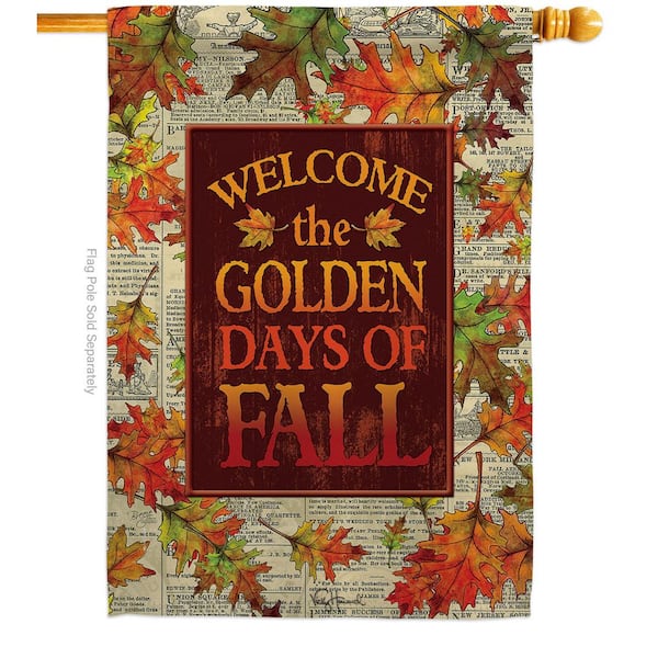 Breeze Decor 28 in. x 40 in. Golden Fall Fall House Flag Double-Sided Decorative Vertical Flags