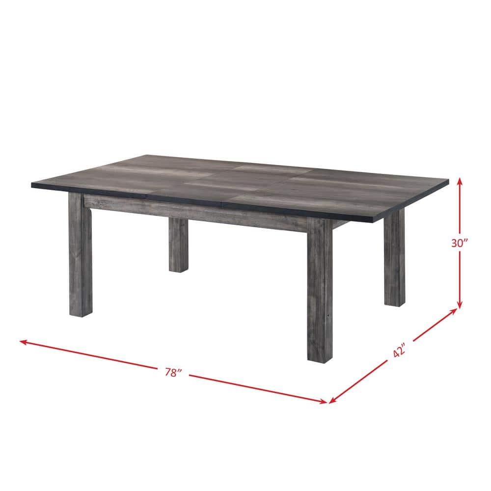 Grayson Rustic Extendable Dining Table in Gray Oak