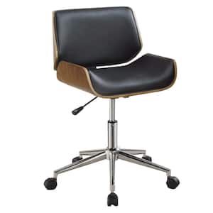 Contemporary Brown and Black Leather Seat Small Back Home Office Chair