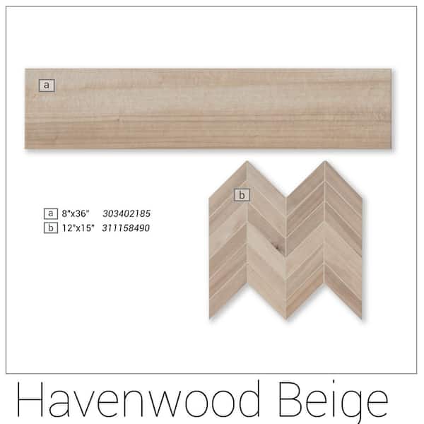 MSI Havenwood Beige 8 in. x 36 in. Matte Porcelain Wood Look