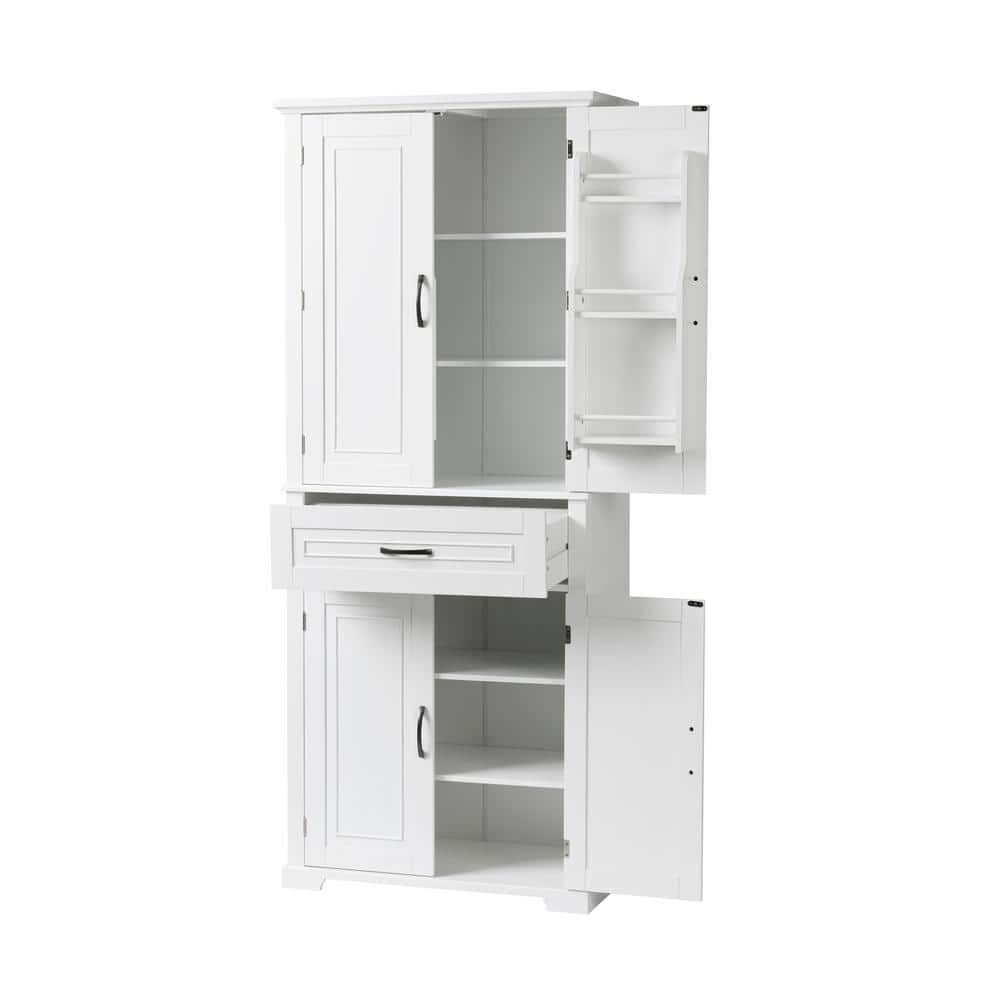 15.70 in. W x 29.9 in. D x 72.2 in. H White MDF Bath Storage Cabinet Linen Cabinet with Doors, Drawer, Adjustable Shelf price history on PriceWatchPro