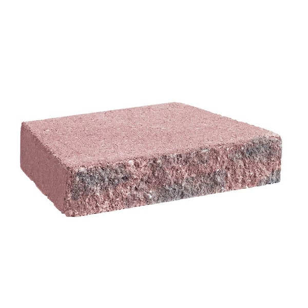 Unbranded 2-3/8 in. x 12 in. Wall Cap Rose/Charcoal Concrete Retaining Wall Block