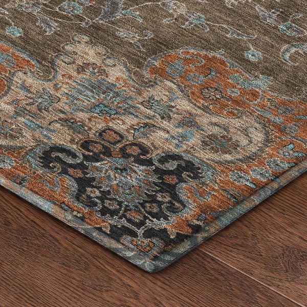 Mayfield Premium Machine Washable Abstract AMF2489 Chocolate 2 ft. x 3 ft. Accent Rug
