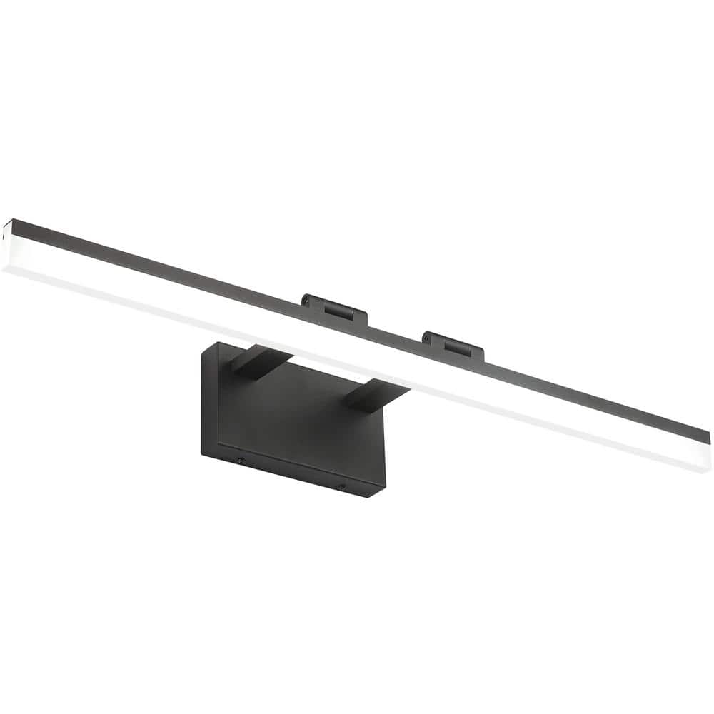31.5'' Black Metal Dimmable LED Vanity Light with Acrylic Shade