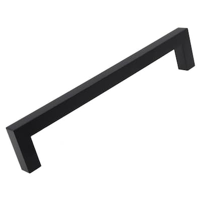 6-1/4 in. Matte Black Solid Square Slim Cabinet Drawer Bar Pulls (10-Pack)