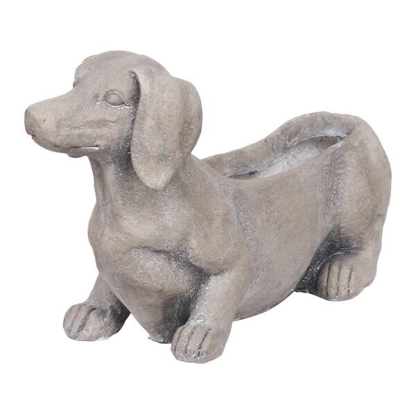 A & B Home Manon Dog Gray Ceramic Planter