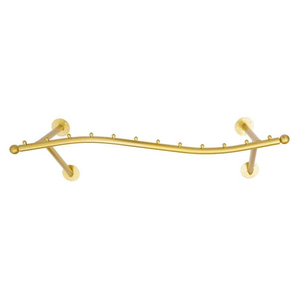 Gold Metal Iron Wall Mounted Clothes Rack 39.37 in. W x 4 in. H