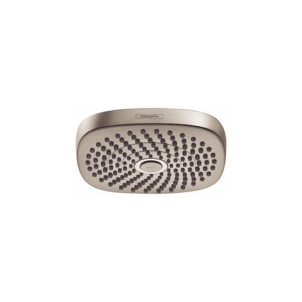 Hansgrohe 2 -Spray Patterns 7.4 in. Single Wall Mount Fixed Shower Head in Brushed Nickel