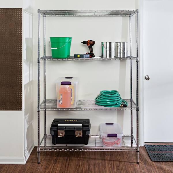 Honey-Can-Do 2 Tier Laundry Shelf with Wood Light Oak