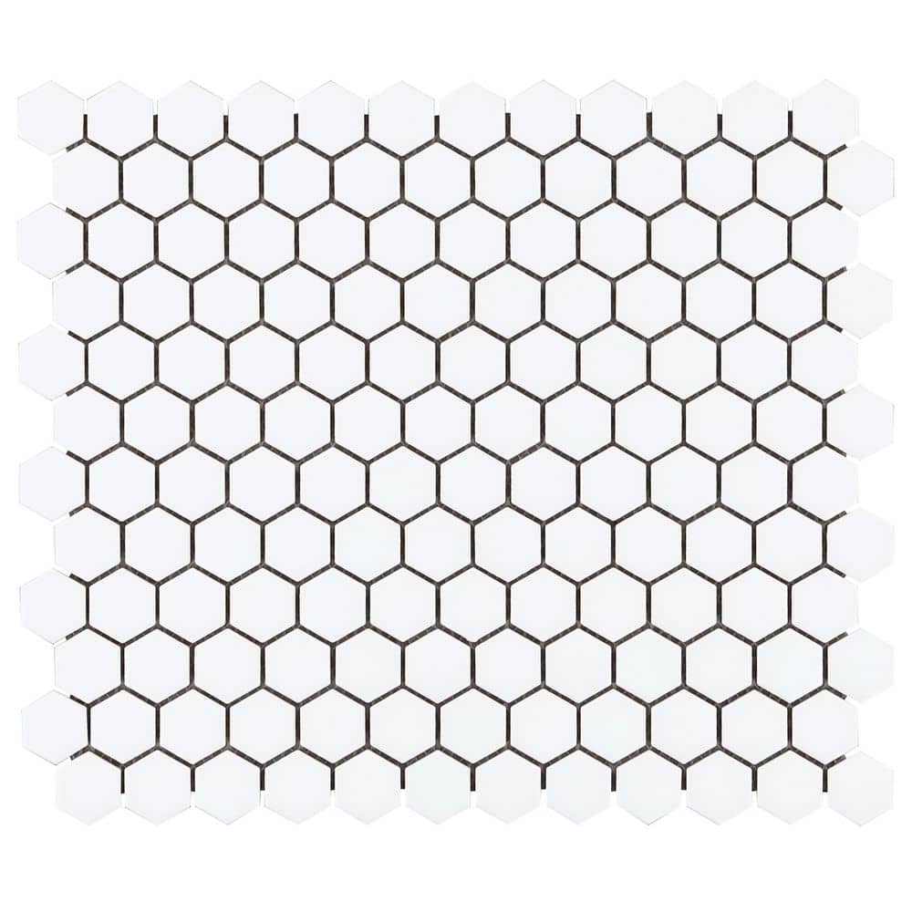Matte White Ceramic Honeycomb Mosaic Tile for Floors and Walls