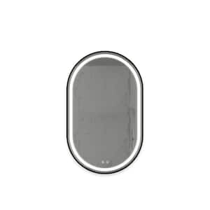 20 in. W x 32 in. H Oval Led with Framed Wall Mount High Lumen Bathroom Vanity Mirror Energy Saving Waterproof Anti-fog