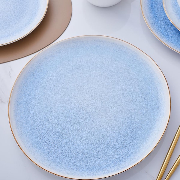 Brasserie Blue-Banded Porcelain Dinner Plate Set - Set of 4  Porcelain  dinnerware, Dinnerware, Traditional dinnerware sets