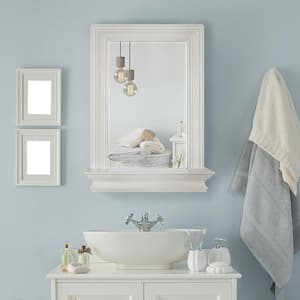 Stratford 18 in. W x 24 in. H Rectangular Framed Wall Bathroom Vanity Mirror in White