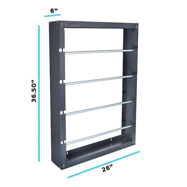 AdirPro Grey Steel 4-Rod Electrical Wire Spool Rack Dispenser