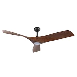 52 in. Walnut Bronze Indoor Ceiling Fan with LED Lights DC Ceiling Fan with Remote