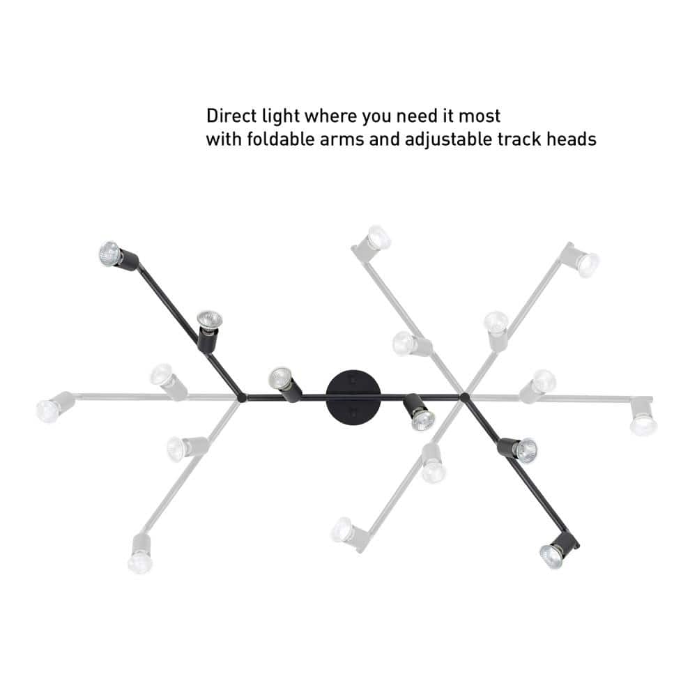 Payton Matte Black Foldable 6-Light Track Lighting Kit