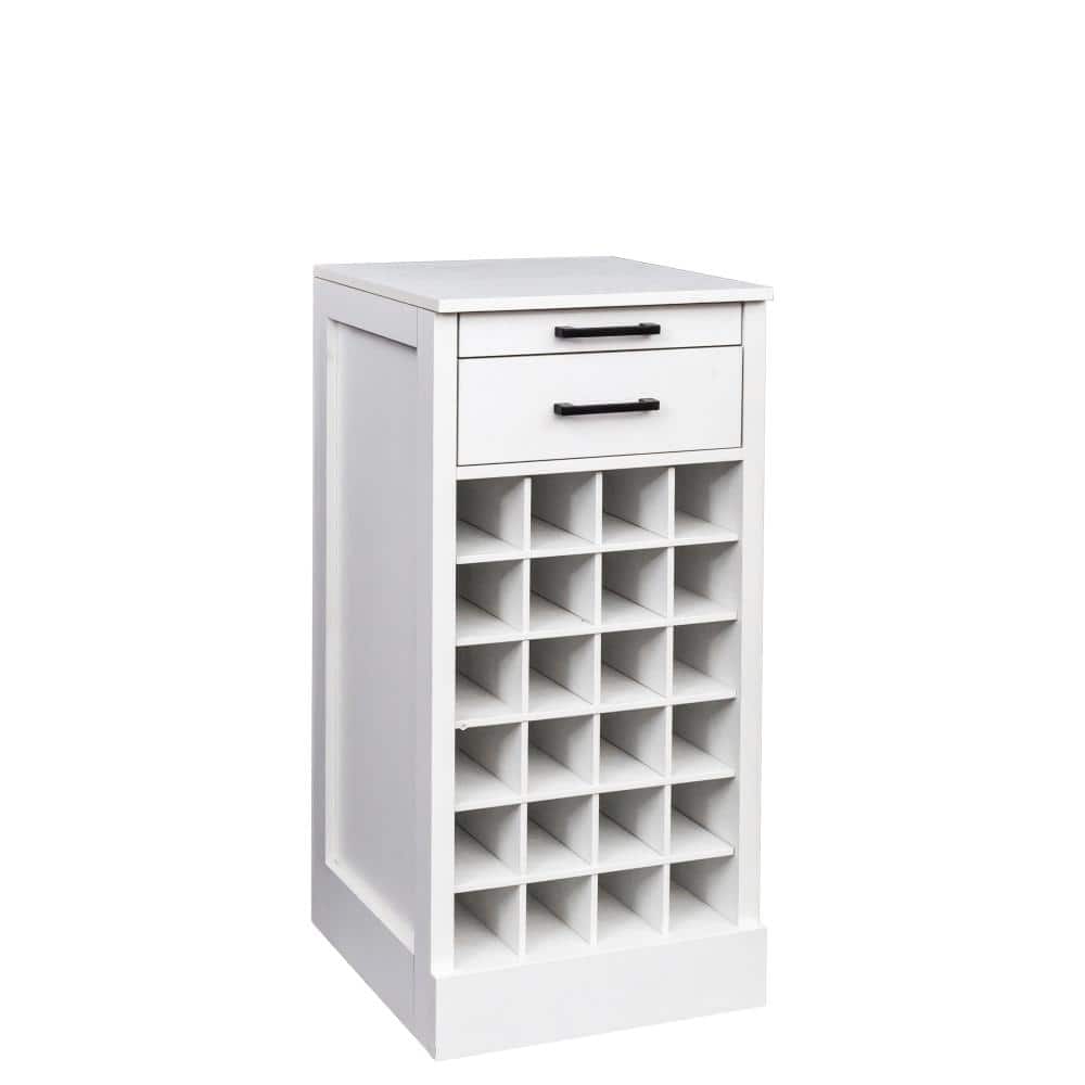 Brown Walnut 35.43 in. Accent Cabinet Office Storage Cabinet with 28 Wine Slots and Melamine Finish