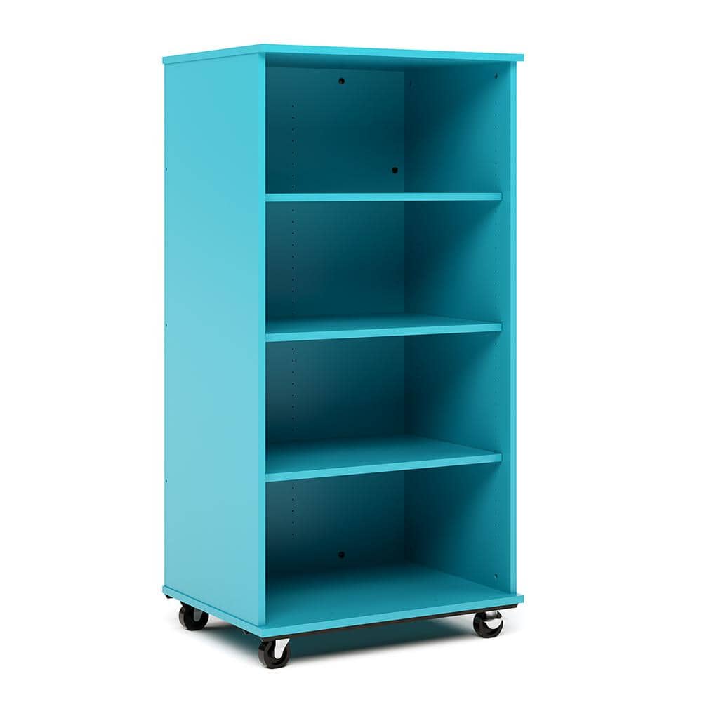 60 in. H Open Single Sided Mobile Locker Nursery Classroom Bookcase, Write-