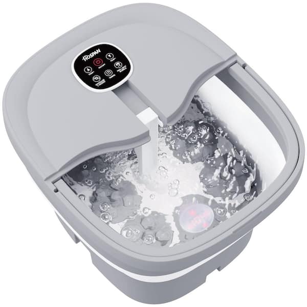 Aoibox Collapsible Automatic Rotary Personal Care Products Foot Spa in Gray with 24 Motorized Shiatsu Massage Balls