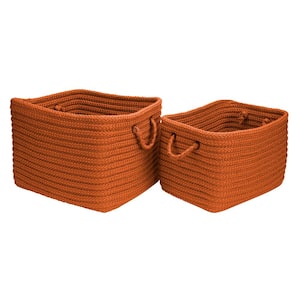 Modern Mudroom Polypropylene Storage in Orange (Set of 2)