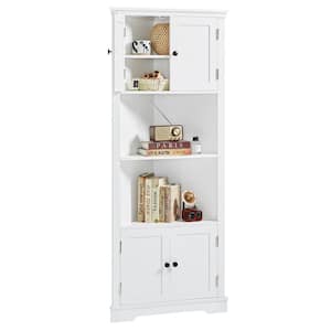 26 in. W x 14 in. D x 67 in. H White Linen Cabinet with Adjustable Shelf