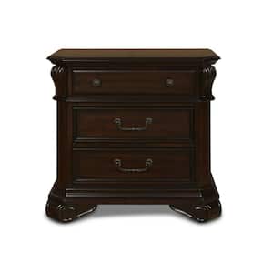 New Classic Furniture Emilie Tudor Brown 3-drawer Nightstand