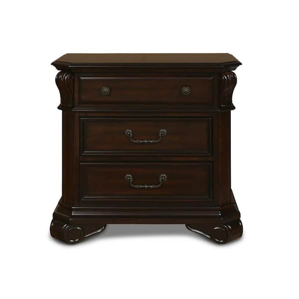 NEW CLASSIC HOME FURNISHINGS New Classic Furniture Emilie Tudor Brown 3-drawer Nightstand