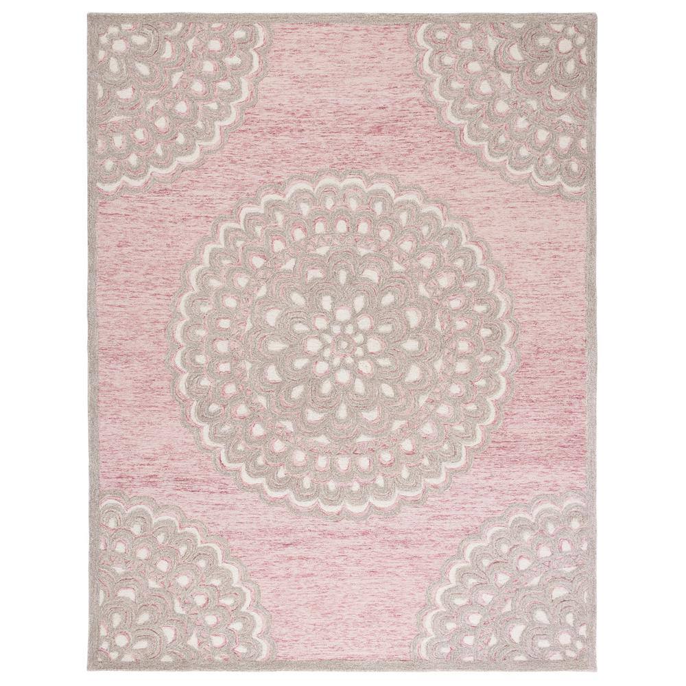 Elegant Ivory Floral Hand-Tufted Wool Area Rug, 8' x 10'
