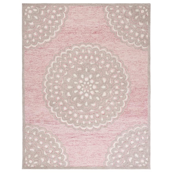 SAFAVIEH Metro Dark Pink/Ivory 8 ft. x 10 ft. Medallion Area Rug
