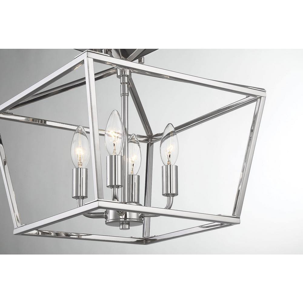 Bohemian Polished Nickel 4-Light Semi-Flush Ceiling Fixture