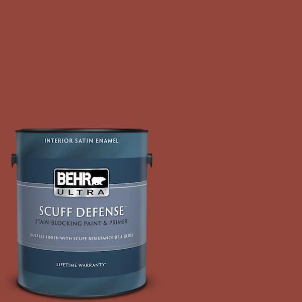 BEHR ULTRA 1 gal. #190D-7 Briquette Extra Durable Satin Enamel Interior Paint & Primer