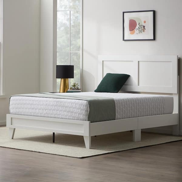 Brookside Lily White California King, King Platform Bed Frame With Headboard Wood