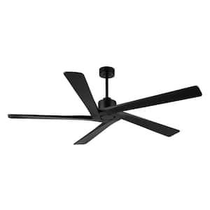 54 inch 5 Blades Indoor Black Ceiling Fan without Light