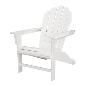 HD Classic White Plastic Patio Adirondack Chair