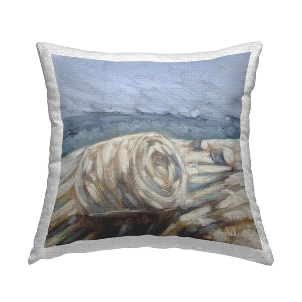 Stupell Industries Country Haystacks Rural Landscape Multi-Color Square Outdoor Throw Pillow