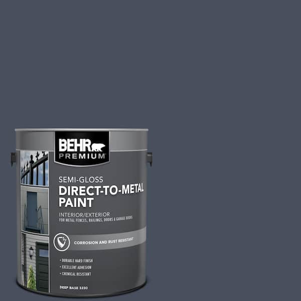 BEHR PREMIUM 1 gal. #S510-7 Dark Denim Semi-Gloss Direct to Metal Interior/Exterior Paint