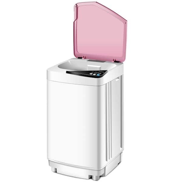 Giantex Full-Automatic Washing Machine, 7.7lbs Capacity Washer and Spinner  Combo w/Built-in Barrel Light, Drain Pump & Long Hose, Compact Laundry  Washer for Small Spac/RV/Dorm (Pink) 