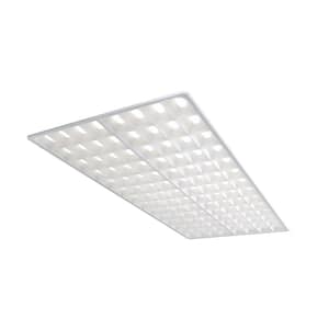 Nonglare 2 ft. x 4 ft. 5000 Lumens Integrated LED Parabolic Light Cell Grid Backlit Recessed Troffer Panel Light